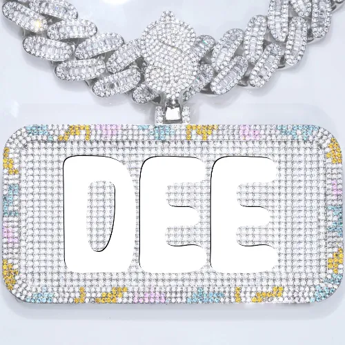 CUSTOM LETTER NECKLACE 3D COLORFUL SQUARE sold by The GUU Shop