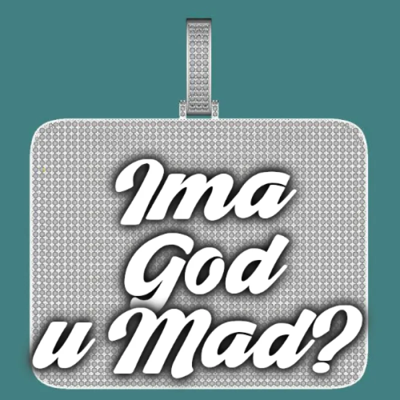 CUSTOM LETTER NECKLACE 3D BIG SQUARE sold by The GUU Shop