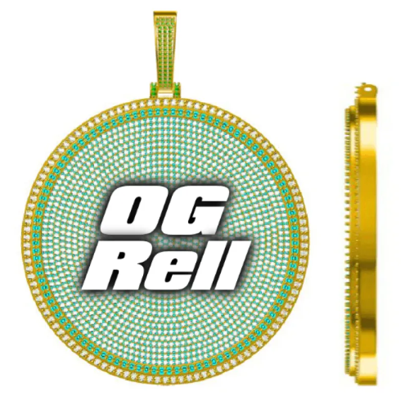 CUSTOM LETTER NECKLACE 3D BIG DISC sold by The GUU Shop