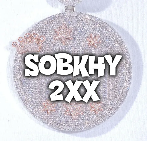 CUSTOM LETTER NECKLACE 3D BIG CROWN DISC sold by The GUU Shop