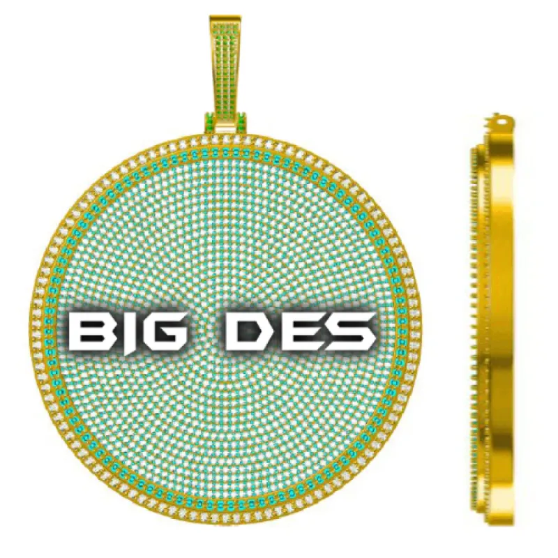 CUSTOM LETTER NECKLACE 3D BIG DISC sold by The GUU Shop