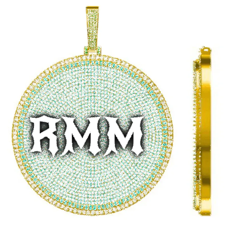 CUSTOM LETTER NECKLACE 3D BIG DISC sold by The GUU Shop