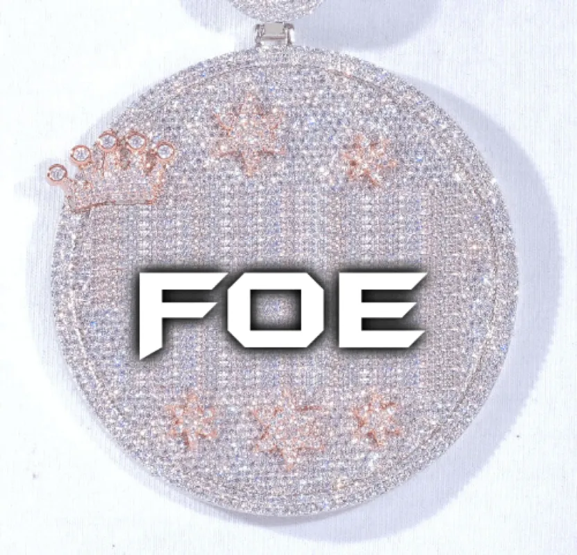 CUSTOM LETTER NECKLACE 3D BIG CROWN DISC sold by The GUU Shop