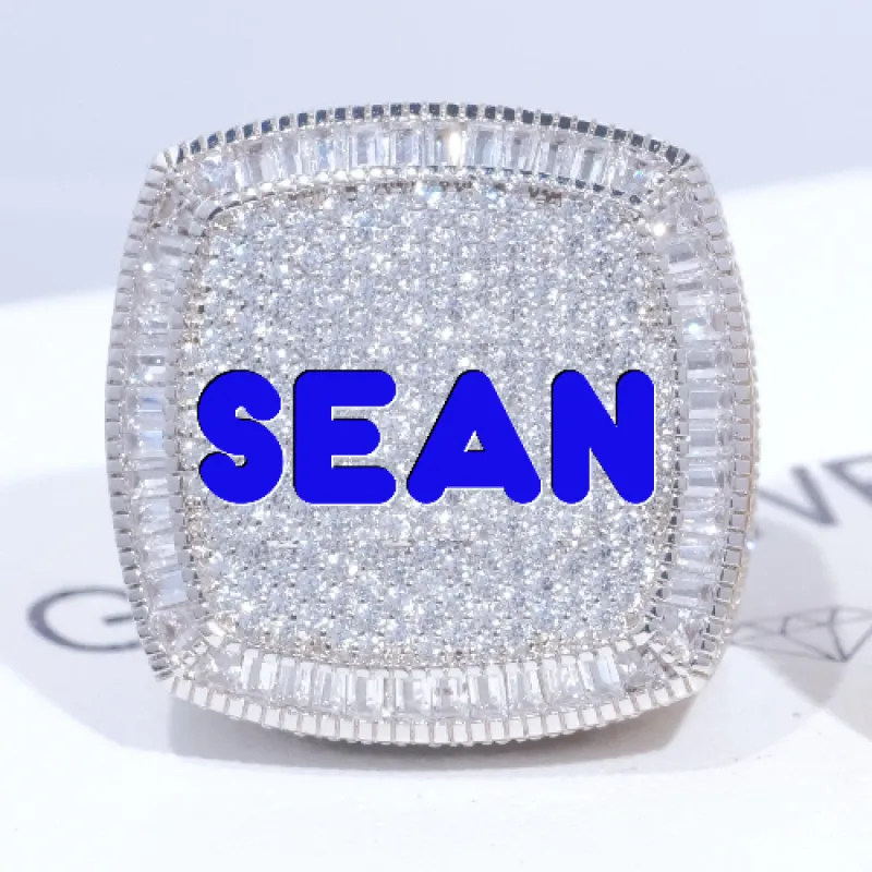 CUSTOM LETTER 3D ICED RING sold by The GUU Shop