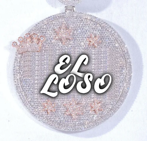 CUSTOM LETTER NECKLACE 3D BIG CROWN DISC sold by The GUU Shop