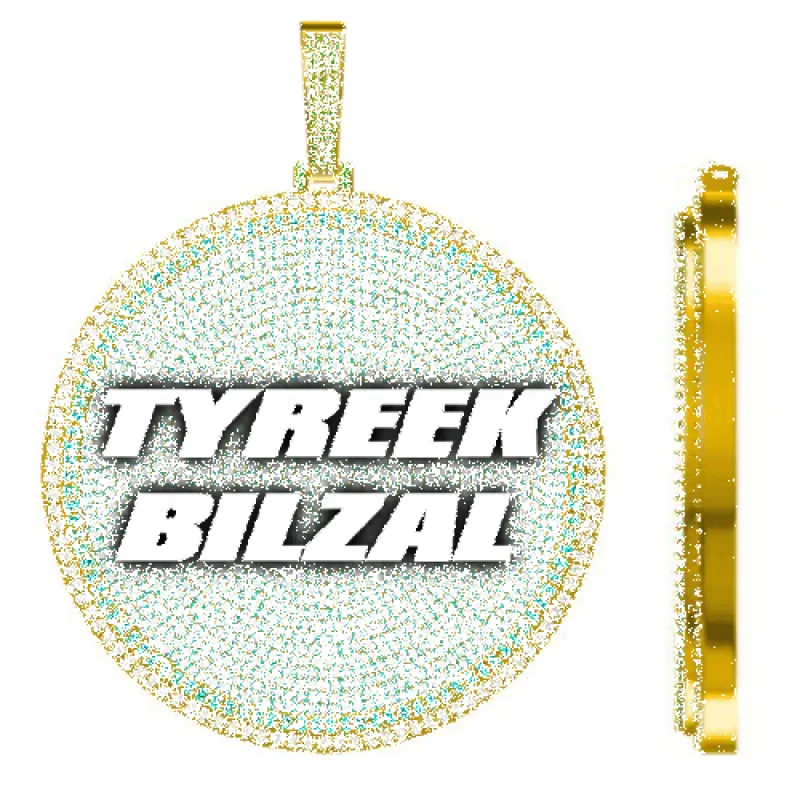 CUSTOM LETTER NECKLACE 3D BIG DISC sold by The GUU Shop