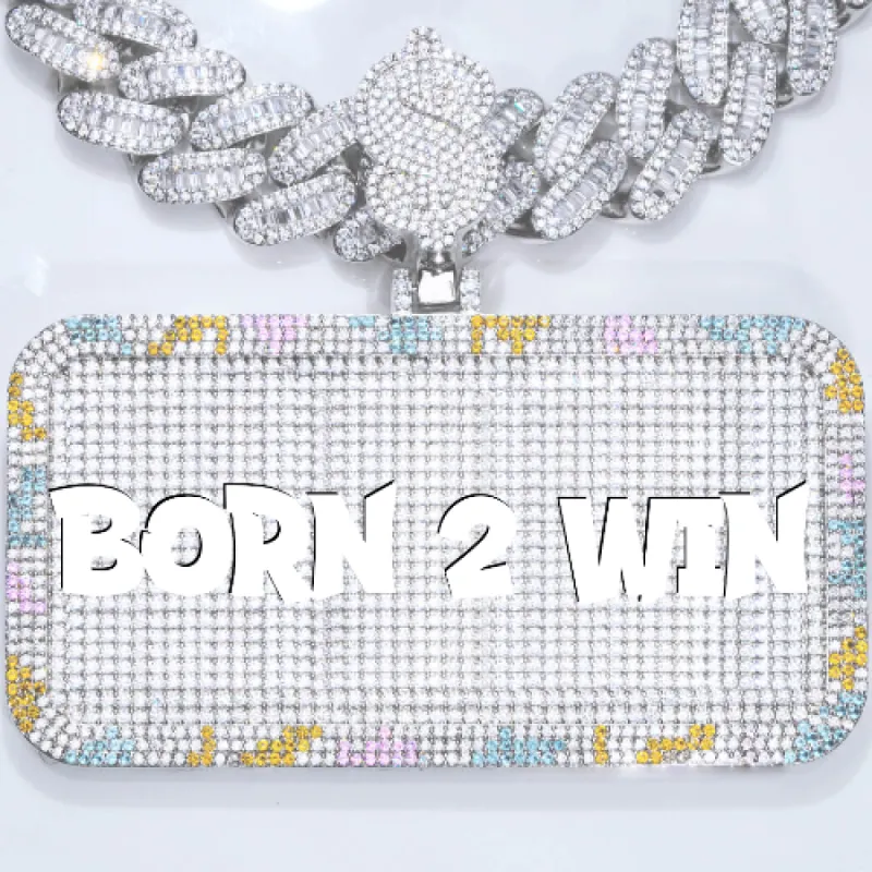 CUSTOM LETTER NECKLACE 3D COLORFUL SQUARE sold by The GUU Shop