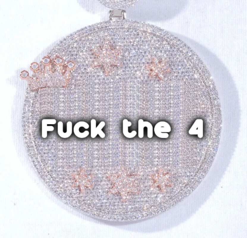 CUSTOM LETTER NECKLACE 3D BIG CROWN DISC sold by The GUU Shop