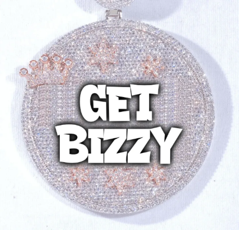 CUSTOM LETTER NECKLACE 3D BIG CROWN DISC sold by The GUU Shop