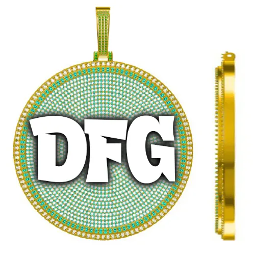 CUSTOM LETTER NECKLACE 3D BIG DISC sold by The GUU Shop