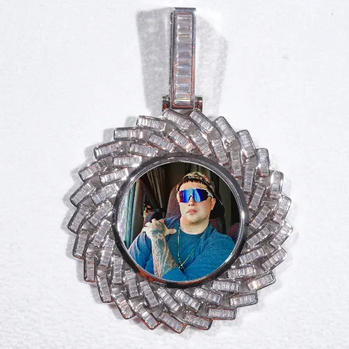 Large 3D Baguette Custom Picture Pendant sold by The GUU Shop