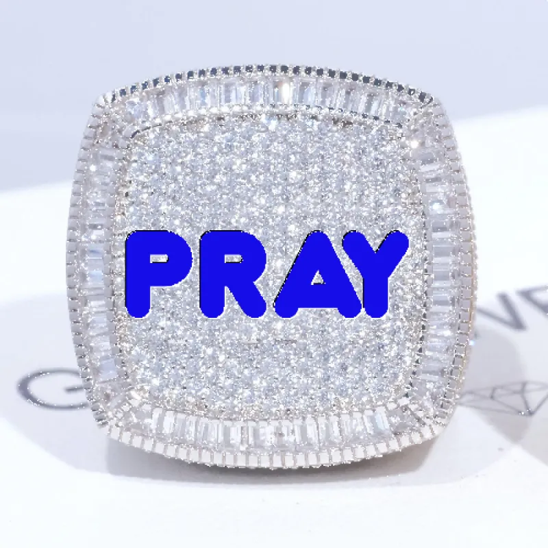 CUSTOM LETTER 3D ICED RING sold by The GUU Shop