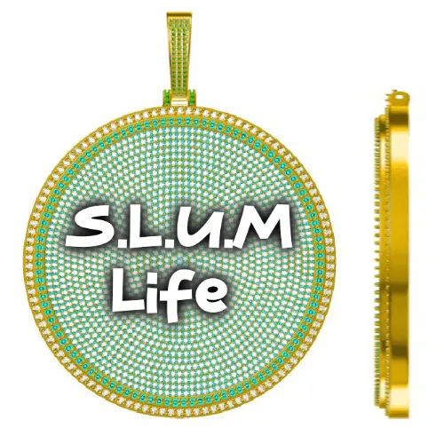 CUSTOM LETTER NECKLACE 3D BIG DISC sold by The GUU Shop