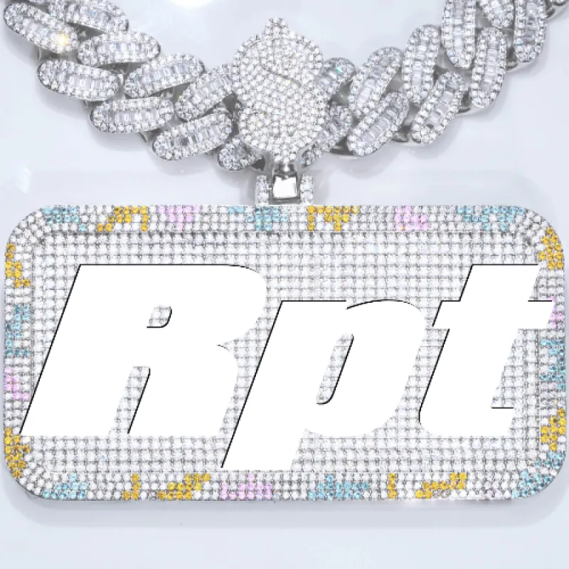 CUSTOM LETTER NECKLACE 3D COLORFUL SQUARE sold by The GUU Shop