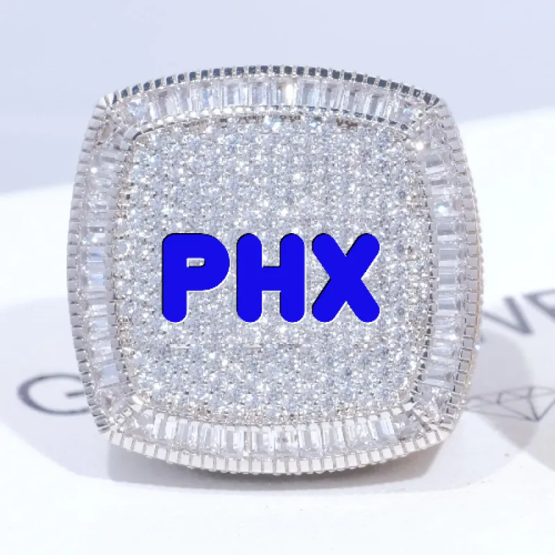 CUSTOM LETTER 3D ICED RING sold by The GUU Shop