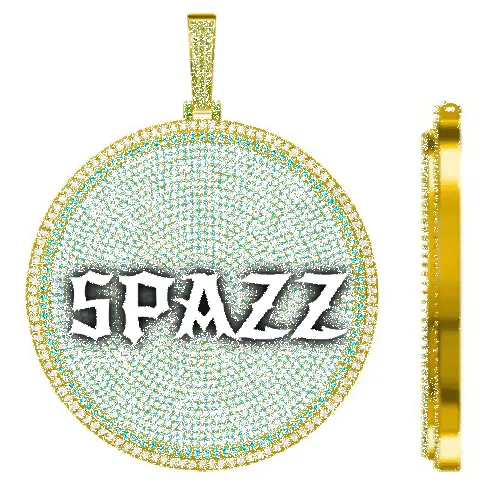 CUSTOM LETTER NECKLACE 3D BIG DISC sold by The GUU Shop