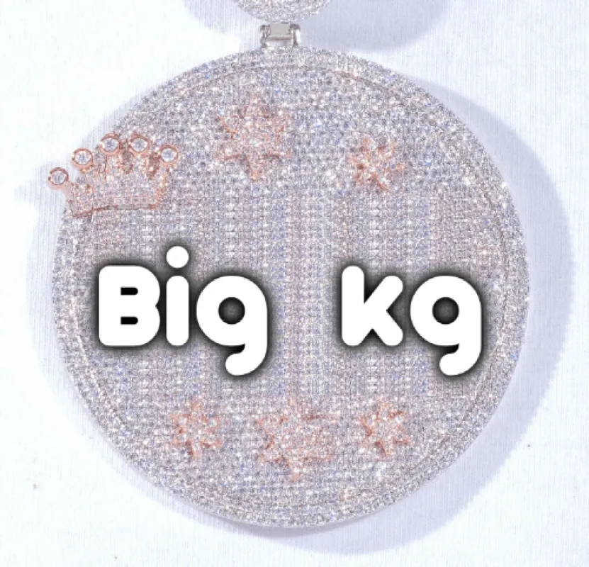 CUSTOM LETTER NECKLACE 3D BIG CROWN DISC made by The GUU Shop