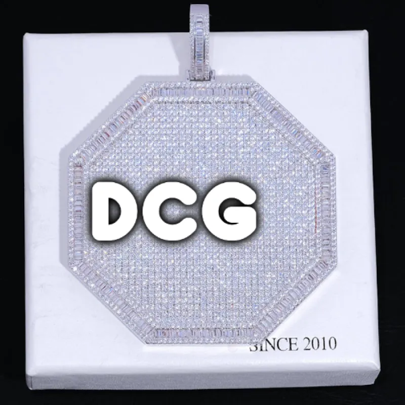 CUSTOM LETTER NECKLACE 3D BIG OCTAGON sold by The GUU Shop