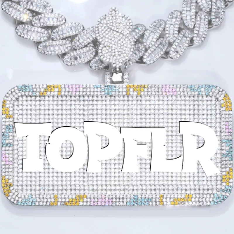 CUSTOM LETTER NECKLACE 3D COLORFUL SQUARE sold by The GUU Shop