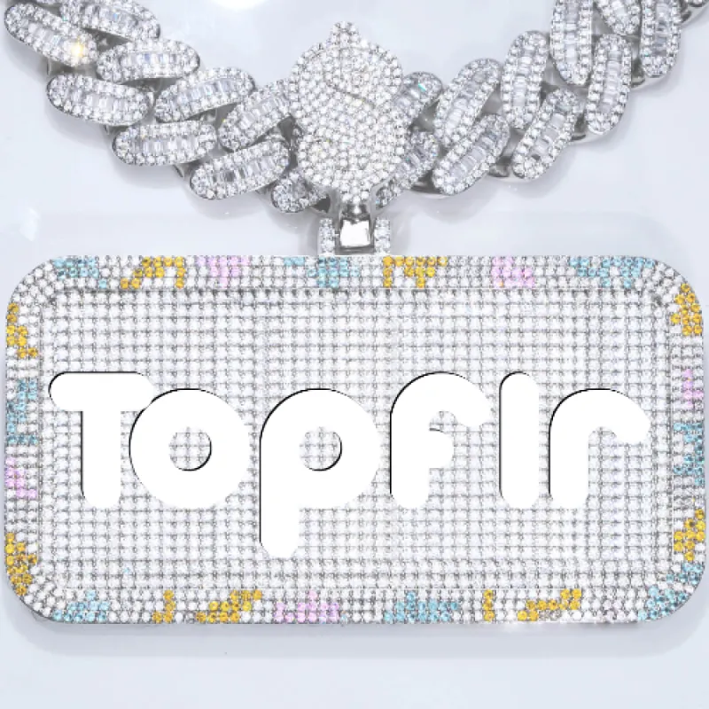 CUSTOM LETTER NECKLACE 3D COLORFUL SQUARE sold by The GUU Shop