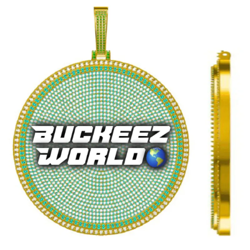 CUSTOM LETTER NECKLACE 3D BIG DISC sold by The GUU Shop