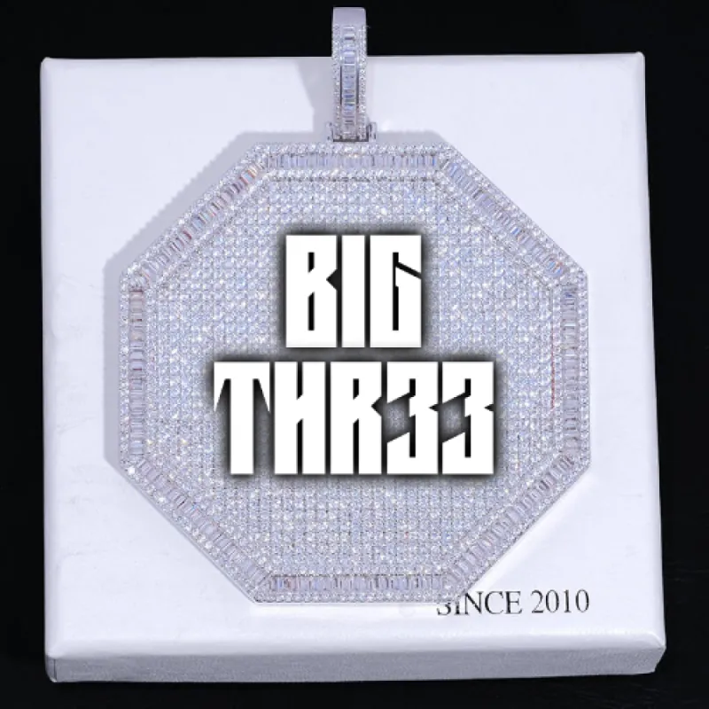 CUSTOM LETTER NECKLACE 3D BIG OCTAGON sold by The GUU Shop