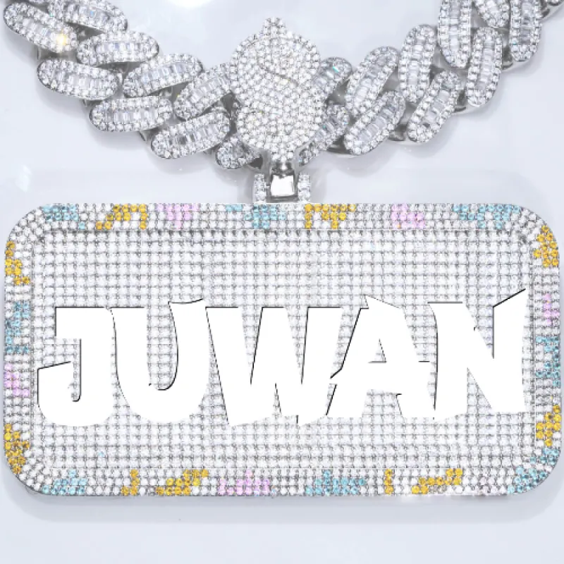 CUSTOM LETTER NECKLACE 3D COLORFUL SQUARE sold by The GUU Shop