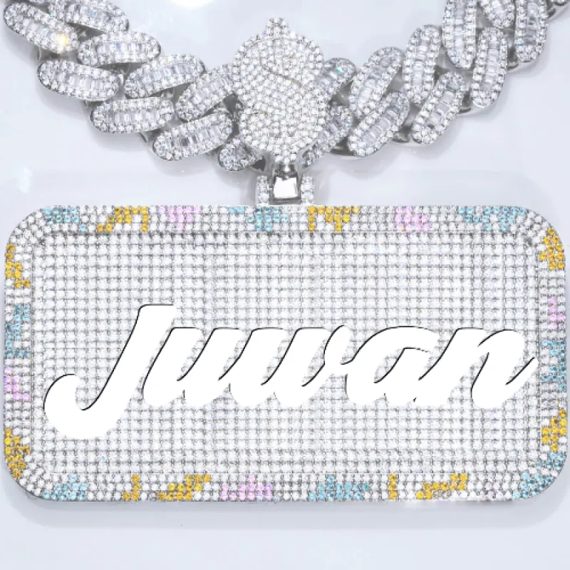 CUSTOM LETTER NECKLACE 3D COLORFUL SQUARE sold by The GUU Shop