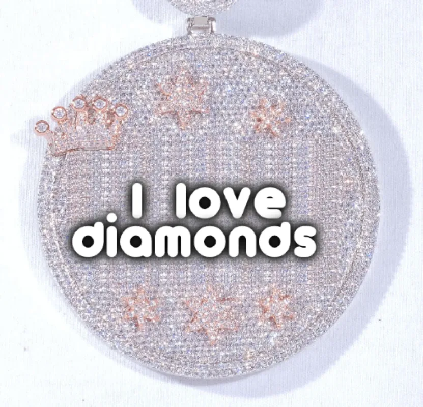 CUSTOM LETTER NECKLACE 3D BIG CROWN DISC sold by The GUU Shop