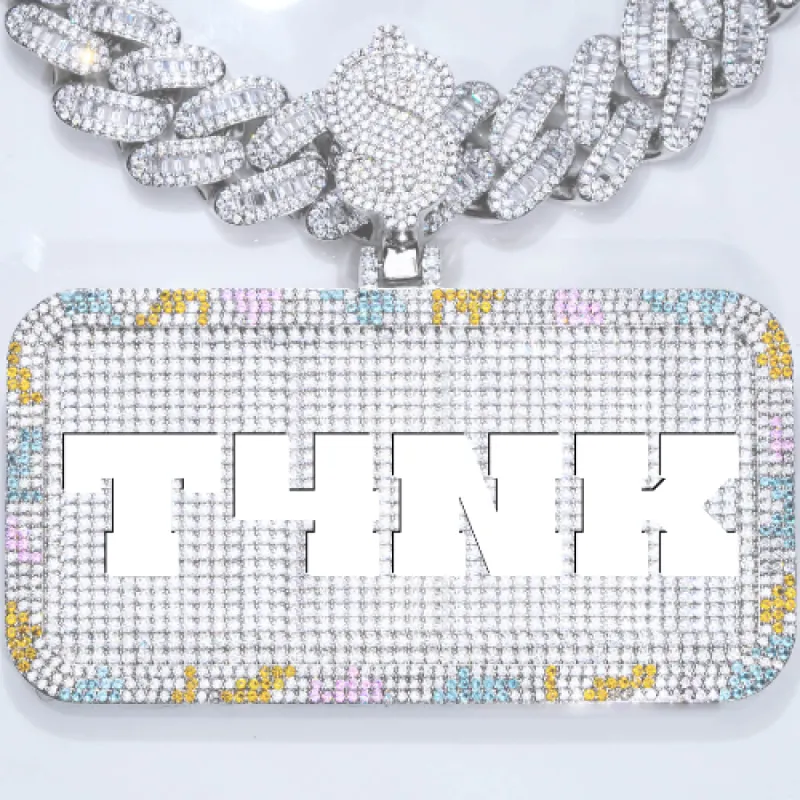 CUSTOM LETTER NECKLACE 3D COLORFUL SQUARE sold by The GUU Shop