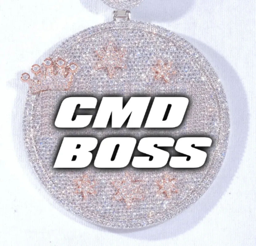 CUSTOM LETTER NECKLACE 3D BIG CROWN DISC made by The GUU Shop