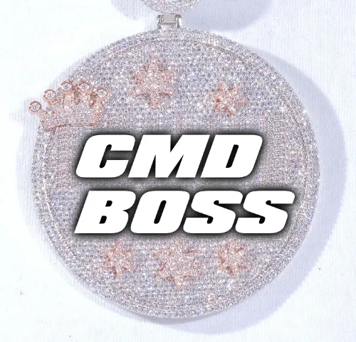 CUSTOM LETTER NECKLACE 3D BIG CROWN DISC sold by The GUU Shop