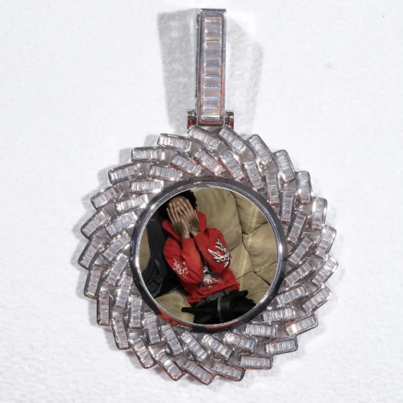 Large 3D Baguette Custom Picture Pendant sold by The GUU Shop