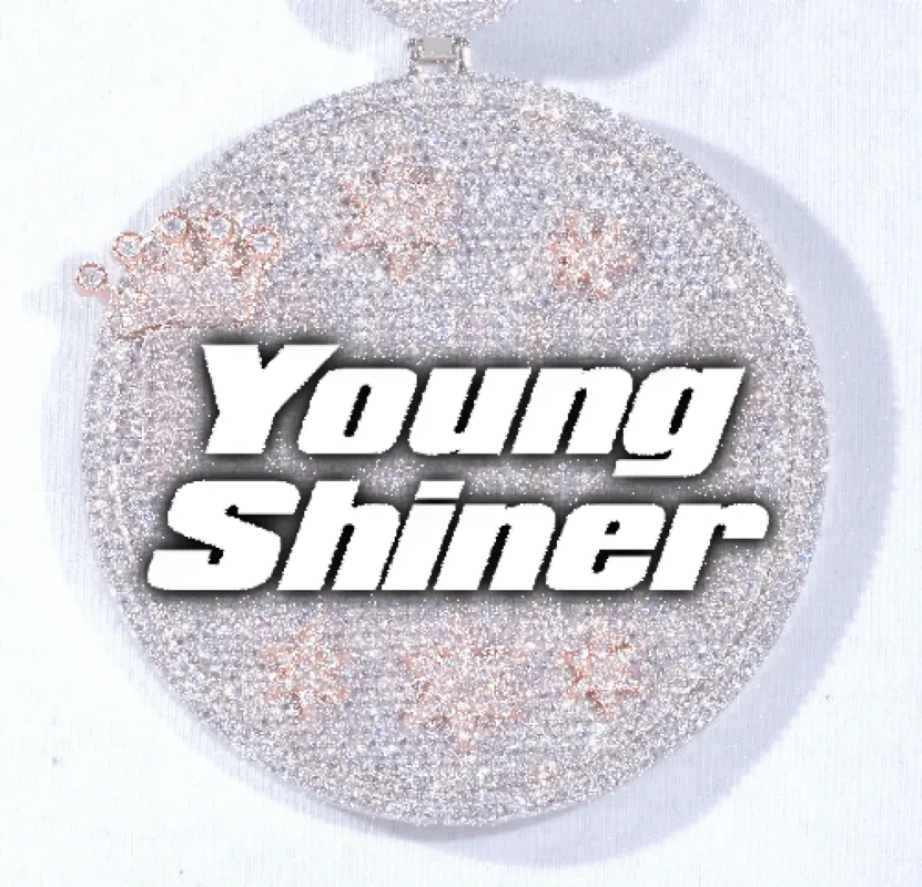 CUSTOM LETTER NECKLACE 3D BIG CROWN DISC made by The GUU Shop