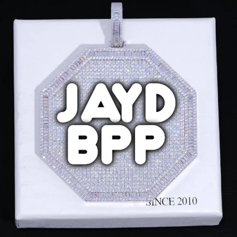 CUSTOM LETTER NECKLACE 3D BIG OCTAGON made by The GUU Shop