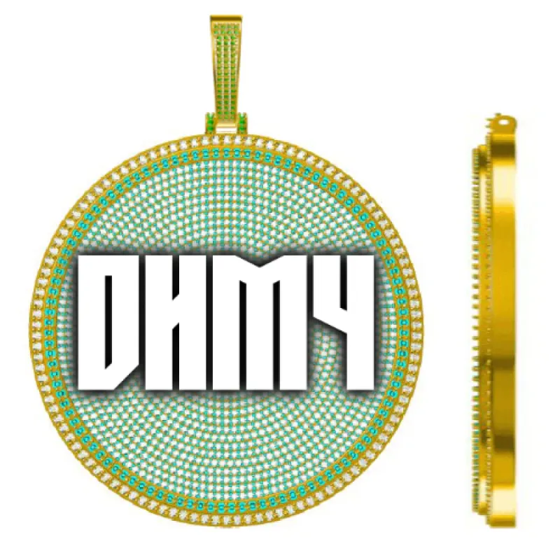 CUSTOM LETTER NECKLACE 3D BIG DISC sold by The GUU Shop