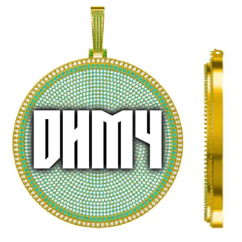 CUSTOM LETTER NECKLACE 3D BIG DISC sold by The GUU Shop