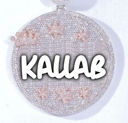 CUSTOM LETTER NECKLACE 3D BIG CROWN DISC sold by The GUU Shop