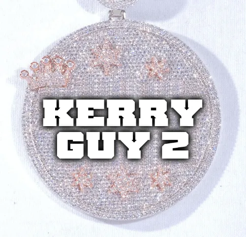 CUSTOM LETTER NECKLACE 3D BIG CROWN DISC sold by The GUU Shop