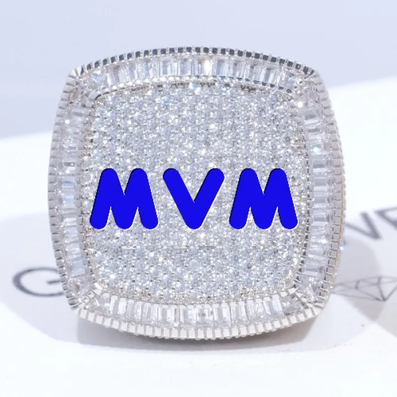 CUSTOM LETTER 3D ICED RING sold by The GUU Shop