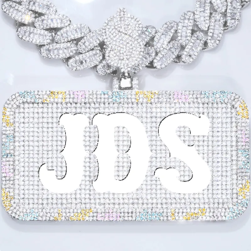 CUSTOM LETTER NECKLACE 3D COLORFUL SQUARE sold by The GUU Shop