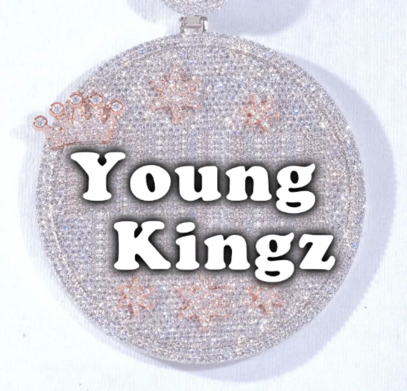 CUSTOM LETTER NECKLACE 3D BIG CROWN DISC sold by The GUU Shop