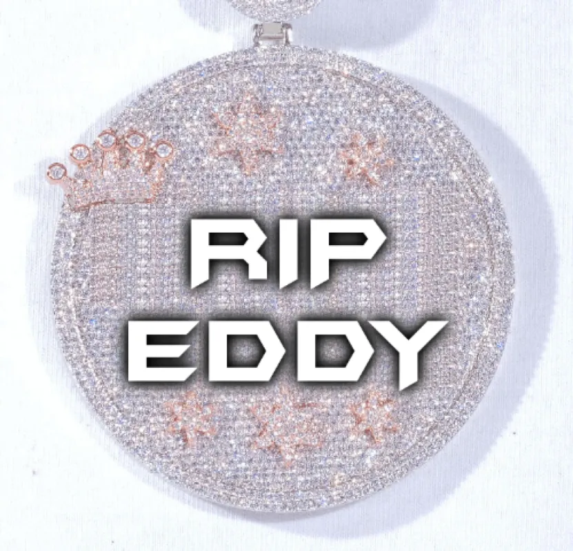 CUSTOM LETTER NECKLACE 3D BIG CROWN DISC sold by The GUU Shop