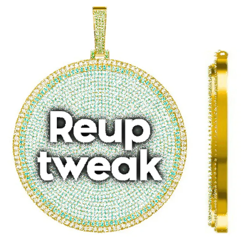 CUSTOM LETTER NECKLACE 3D BIG DISC sold by The GUU Shop