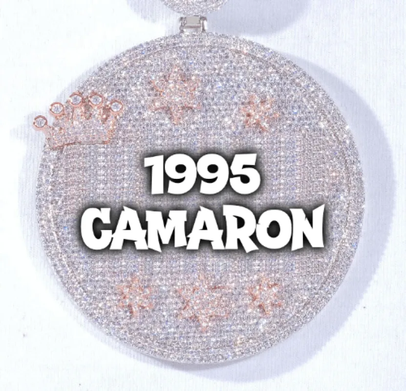 CUSTOM LETTER NECKLACE 3D BIG CROWN DISC sold by The GUU Shop