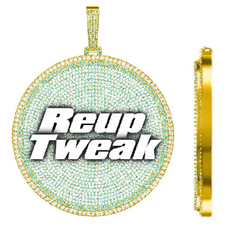 CUSTOM LETTER NECKLACE 3D BIG DISC sold by The GUU Shop