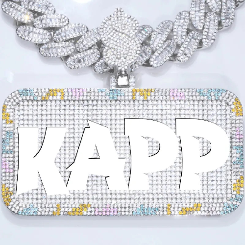 CUSTOM LETTER NECKLACE 3D COLORFUL SQUARE sold by The GUU Shop