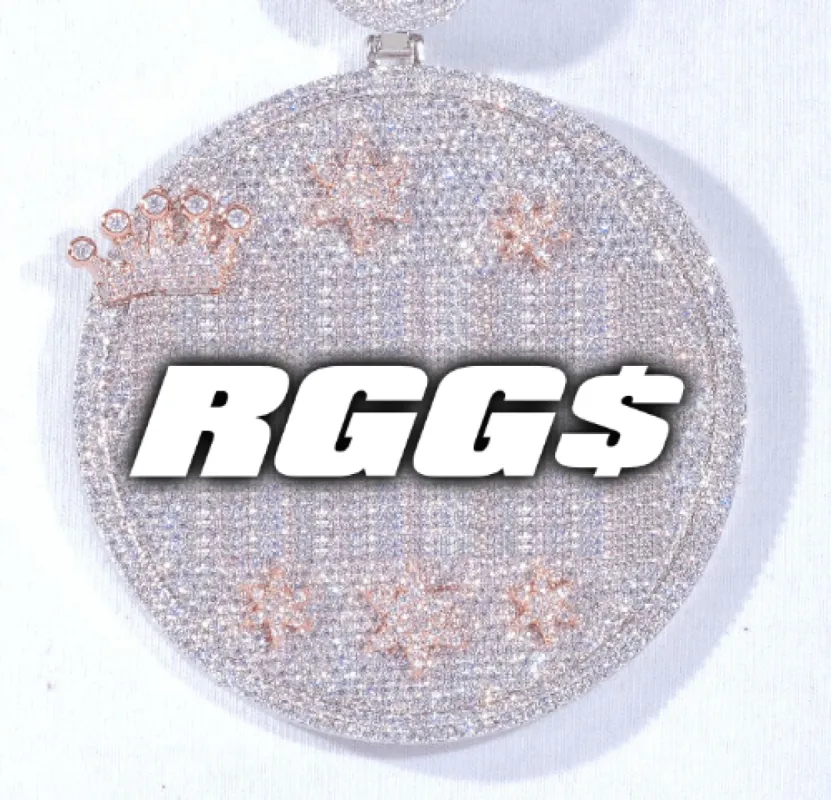 CUSTOM LETTER NECKLACE 3D BIG CROWN DISC sold by The GUU Shop