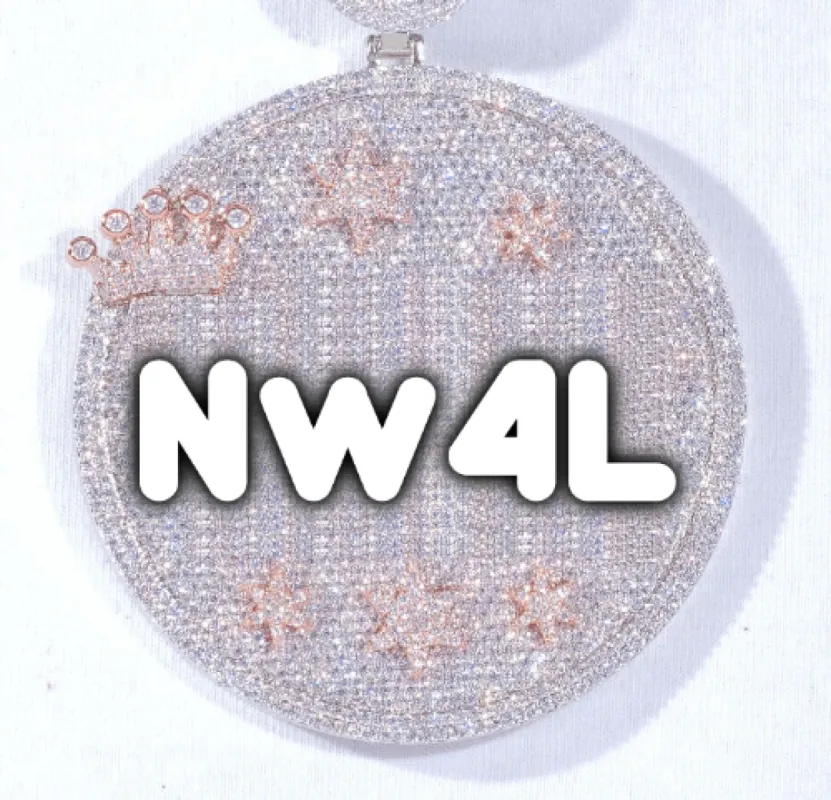 CUSTOM LETTER NECKLACE 3D BIG CROWN DISC made by The GUU Shop