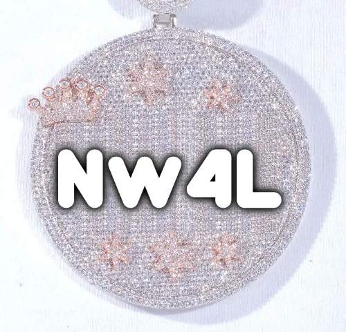 CUSTOM LETTER NECKLACE 3D BIG CROWN DISC sold by The GUU Shop